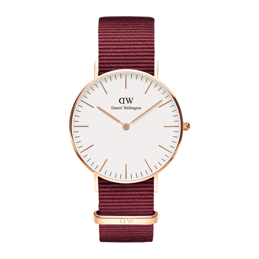 Daniel Wellington Roselyn 3A Petite White Dial Red NATO Strap Watch For Women - DW00100293