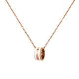 Emalie Necklace Rose Gold Satin White